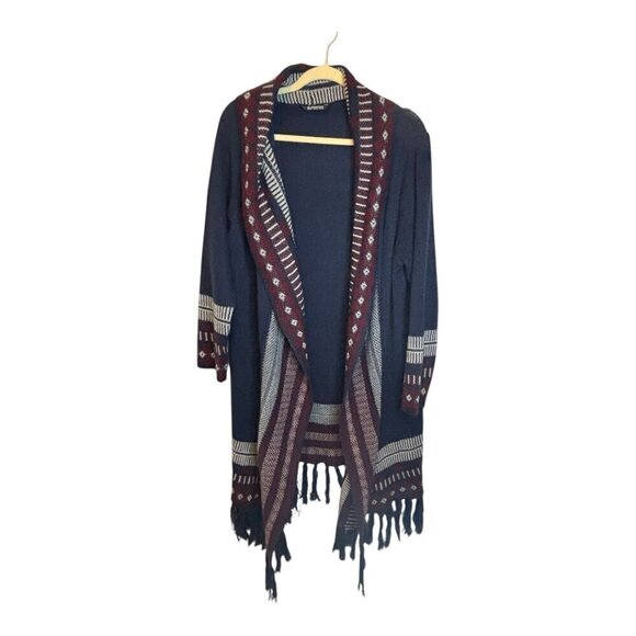 Bloomchic‎ Sweater Women's Size 14/16 Cardigan Western Fringe 4th of July - Picture 1 of 4